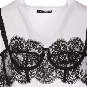 Dolce & Gabbana white Top with black lace